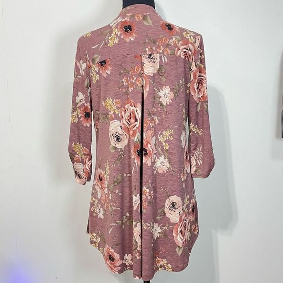 Floral Mauve 3/4 Sleeve Blouse *No Label* Women’s - Picture 5 of 9